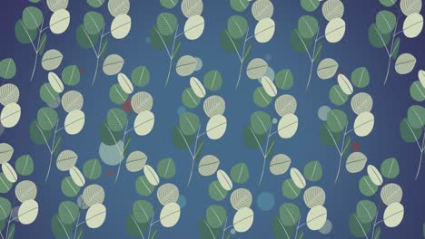 Animation-of-leaves-on-blue-background