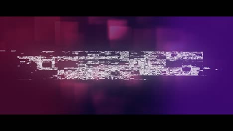 Animation-of-wow-text-over-glowing-squares-on-purple-background