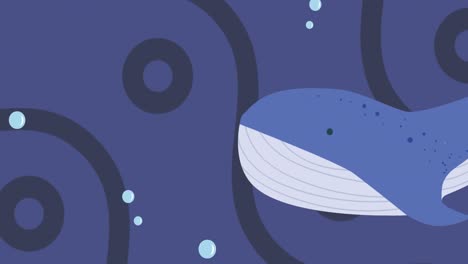 Animation-Von-Walen-Mit-Blasen-Und-Meer
