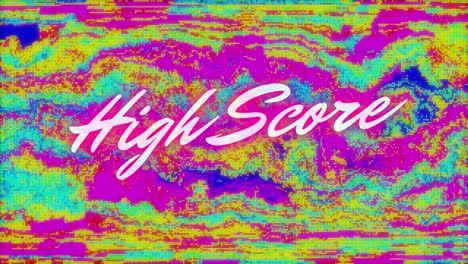 Animation-of-high-score-text-over-colourful-background