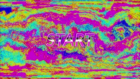 Animation-of-digital-start-text-against-multicolored-abstract-background-moving-in-loop