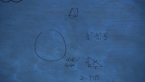 Animación-De-Fórmulas-Matemáticas-Sobre-Fondo-Azul