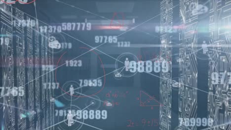 Animation-of-connections-and-numbers-on-navy-background
