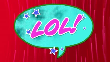 Animation-of-lol-text-on-pink-background