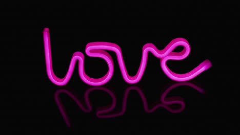 Animation-of-pink-neon-lights-forming-love-text-over-black-background