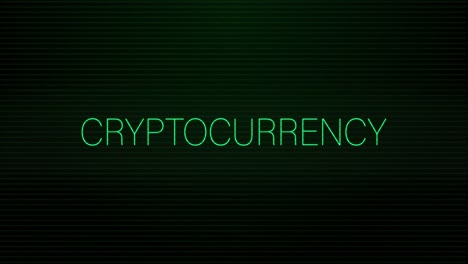 Animation-of-interference-over-cryptocurrency-text-on-black-background