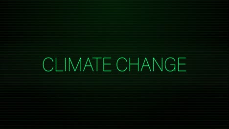 Animation-of-interference-over-climate-change-text-on-black-background
