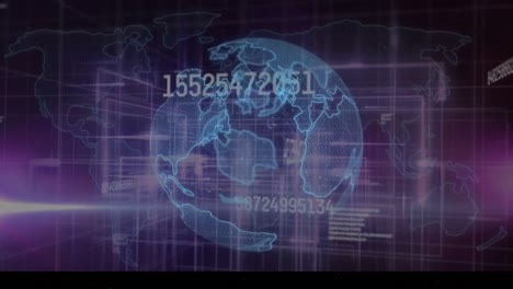 Animation-of-globe-with-numbers-on-futuristic-digital-interface