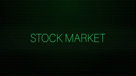 Animation-of-interference-over-stock-market-text-on-black-background
