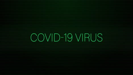 Animation-Der-Interferenz-über-Covid-19-Virustext-Auf-Schwarzem-Hintergrund
