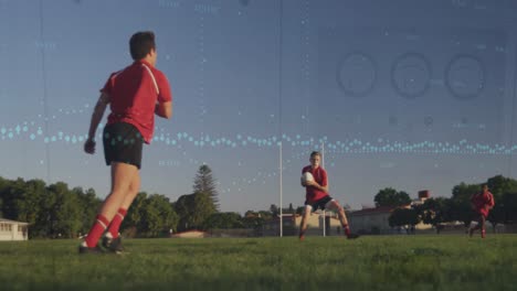 Animation-of-graphs-over-diverse-male-soccer-players-during-training