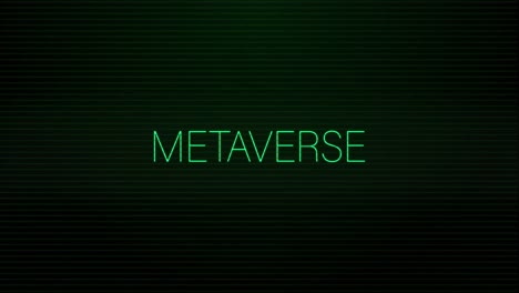 Animation-Der-Interferenz-über-Metaverse-Text-Auf-Schwarzem-Hintergrund