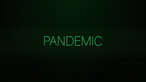 Animation-of-interference-over-pandemic-text-on-black-background