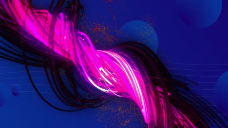 Animation-Von-Welligen-Lichtern-Und-Rauch-Auf-Blauem-Hintergrund