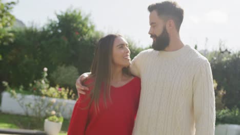 Video-of-happy-caucasian-couple-spending-time-in-the-garden