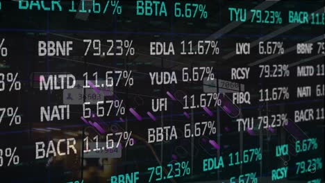 Animation-of-stock-market-and-purple-lines-over-window