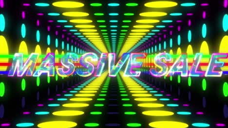Animation-of-massive-sale-text-over-digital-tunnel
