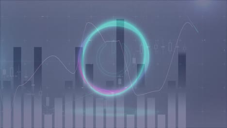 Animation-Eines-Kreises-Mit-Netzschalter-über-Digitalem-Bildschirm-Mit-Finanzdiagrammen