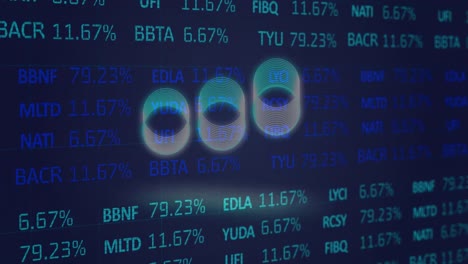 Animation-of-circles-over-digital-screen-with-financial-data