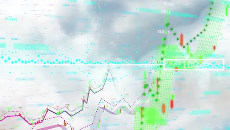 Animación-De-Gráficos-Y-Datos-Financieros-Sobre-Cielo-Nublado