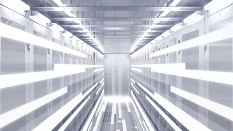 Animation-of-white-particles-against-light-trails-over-computer-server-room