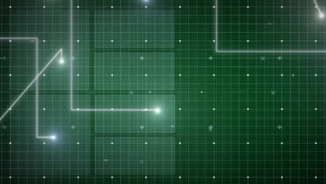 Animation-of-light-spots-and-shapes-on-green-background