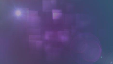 Animation-of-light-spot-moving-over-square-shapes-against-purple-gradient-background