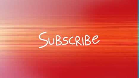 Animation-of-subscribe-text-over-light-trails-on-red-background