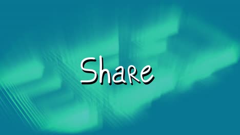 Animation-of-share-text-with-arrows-over-light-trails-on-blue-background