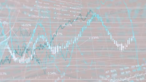 Animation-Blauer-Grafiken-Und-Diagramme-Zur-Finanzdatenverarbeitung-Auf-Hellgrauem-Hintergrund