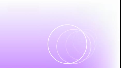 Animation-of-abstract-circular-shape-spinning-against-copy-space-on-gradient-purple-background