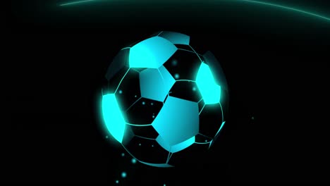 Animation-Des-Digitalen-Fußballs-Auf-Schwarzem-Hintergrund