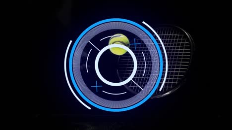 Animation-of-scope-scanning-over-caucasian-male-tennis-player