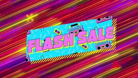 Animation-of-flash-sale-text-over-light-trails