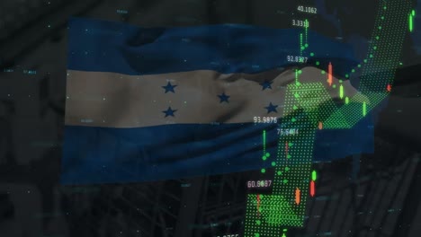 Animación-De-Procesamiento-De-Datos-Sobre-Bandera-De-Honduras