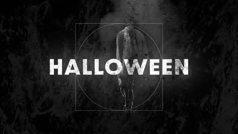 Animation-of-halloween-text-over-ghost-on-black-background