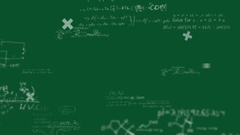 Animation-of-mathematical-equations-on-green-background