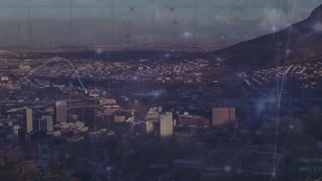 Animation-of-network-of-connections-over-cityscape