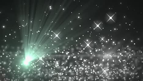 Animation-Von-Sternen,-Die-Sich-über-Lichtpunkte-Bewegen