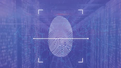 Animation-of-fingerprint-over-server-room