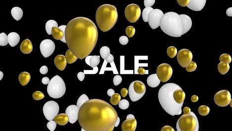 Animation-of-balloons-over-sale-text-on-black-background