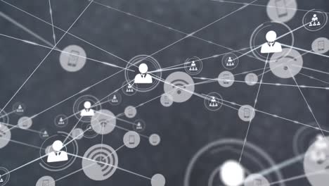 Animation-of-network-of-digital-icons-against-grey-background