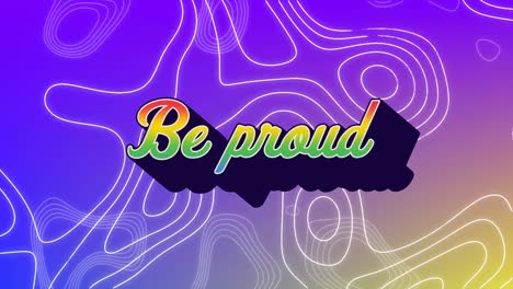 Animation-Von-„Be-Pride“-Text-über-Linien-Auf-Violettem-Hintergrund