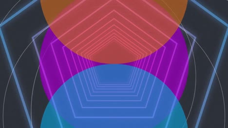 Animation-Beweglicher-Rosa-Geometrischer-Formen-Auf-Blauem-Hintergrund