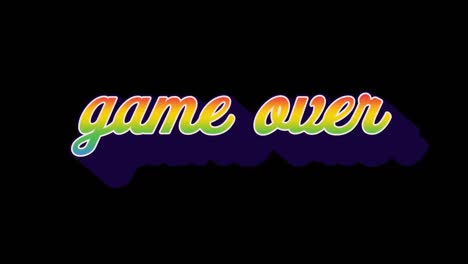 Animation-of-game-over-text-over-shapes-on-black-background