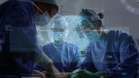 Animation-of-data-processing-over-caucasian-surgeons-during-surgery