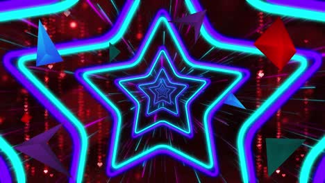Animación-De-Formas-Que-Caen-Sobre-Formas-De-Estrellas-Azules
