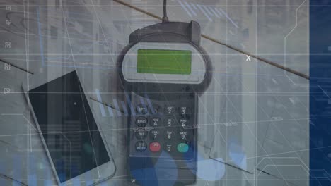 Animation-of-data-processing-over-payment-terminal-and-smartphone