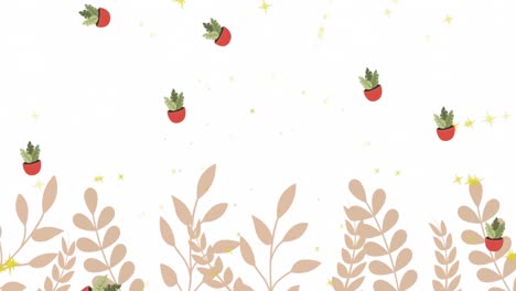 Animation-Von-Pflanzensymbolen-über-Blättern