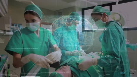 Animation-of-data-processing-over-caucasian-surgeons-during-surgery